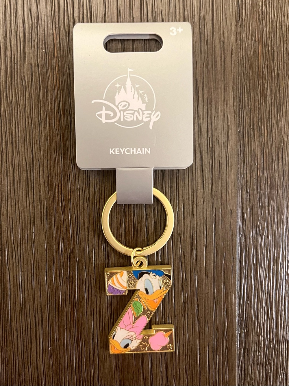 Disney Parks Letter Z Donald and Daisy Duck Keychain